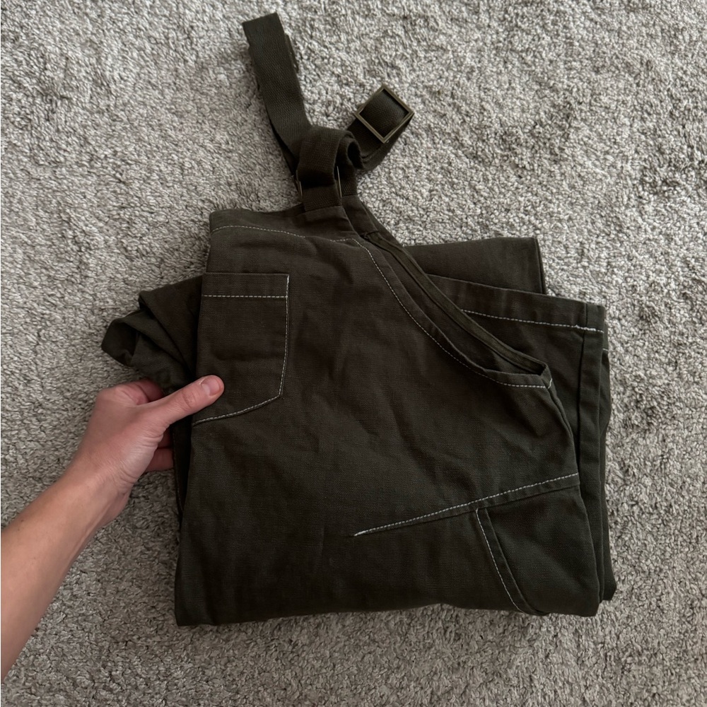 Women's Olive Green Overalls - Picture 5 of 6